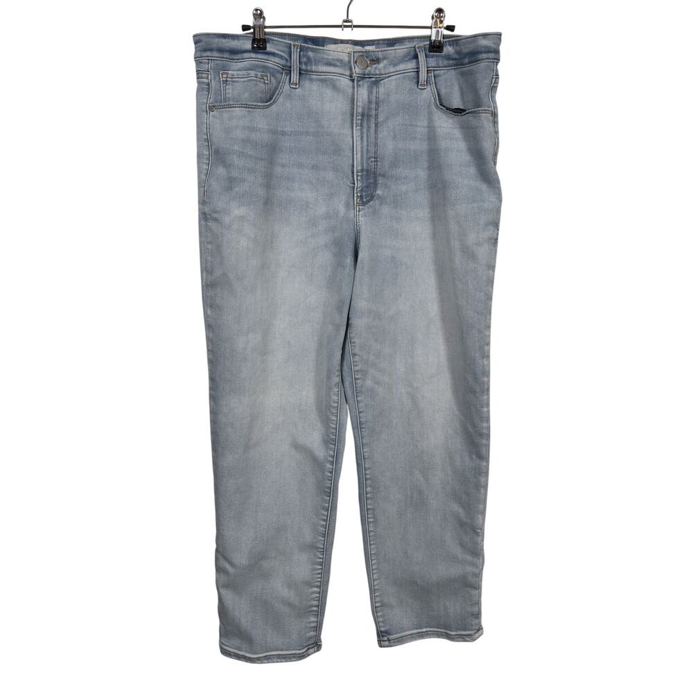 Athleta Sculptek Jeans Womens 16 Blue Straight Ankle High Rise Stretch